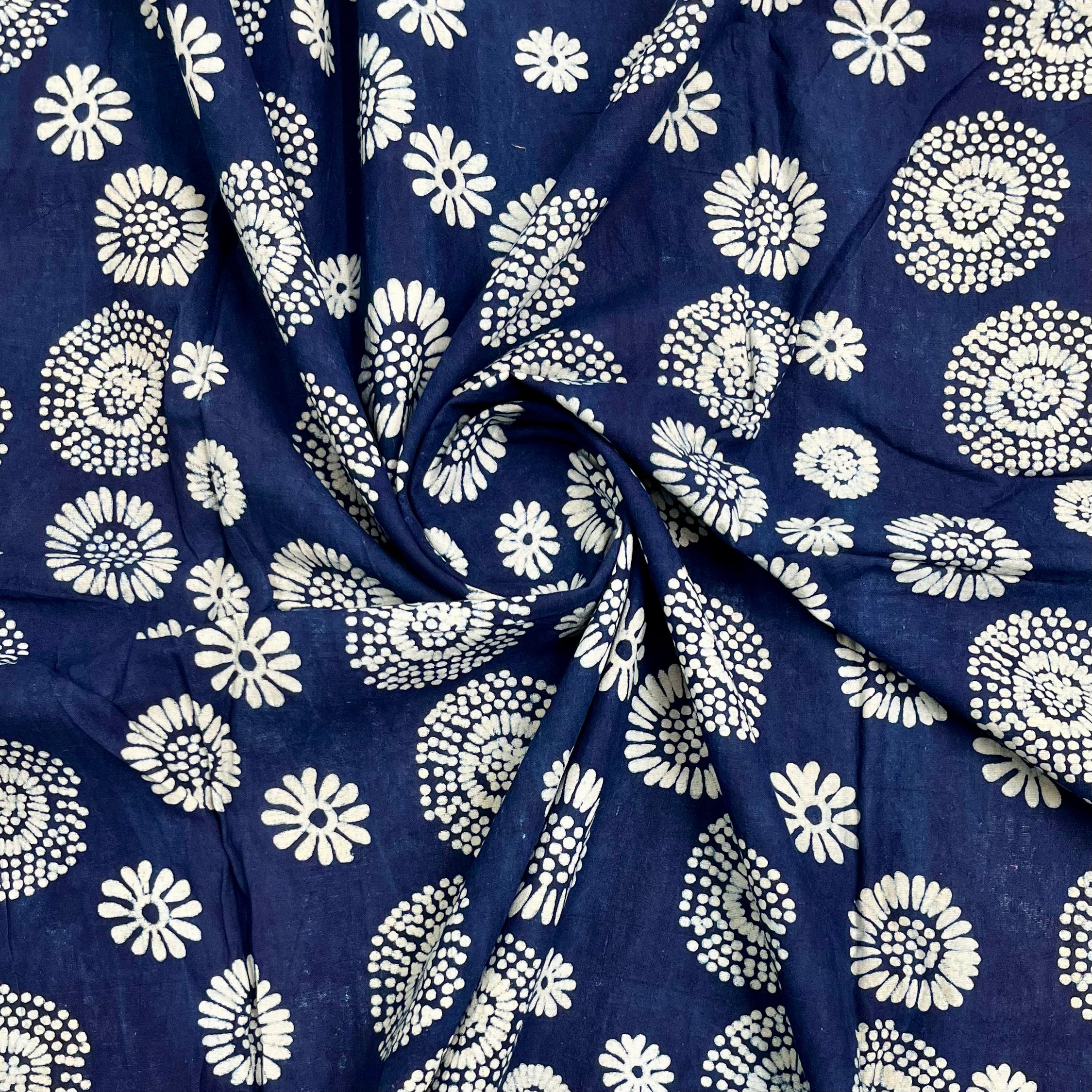 Pure Cotton Indigo Block Print