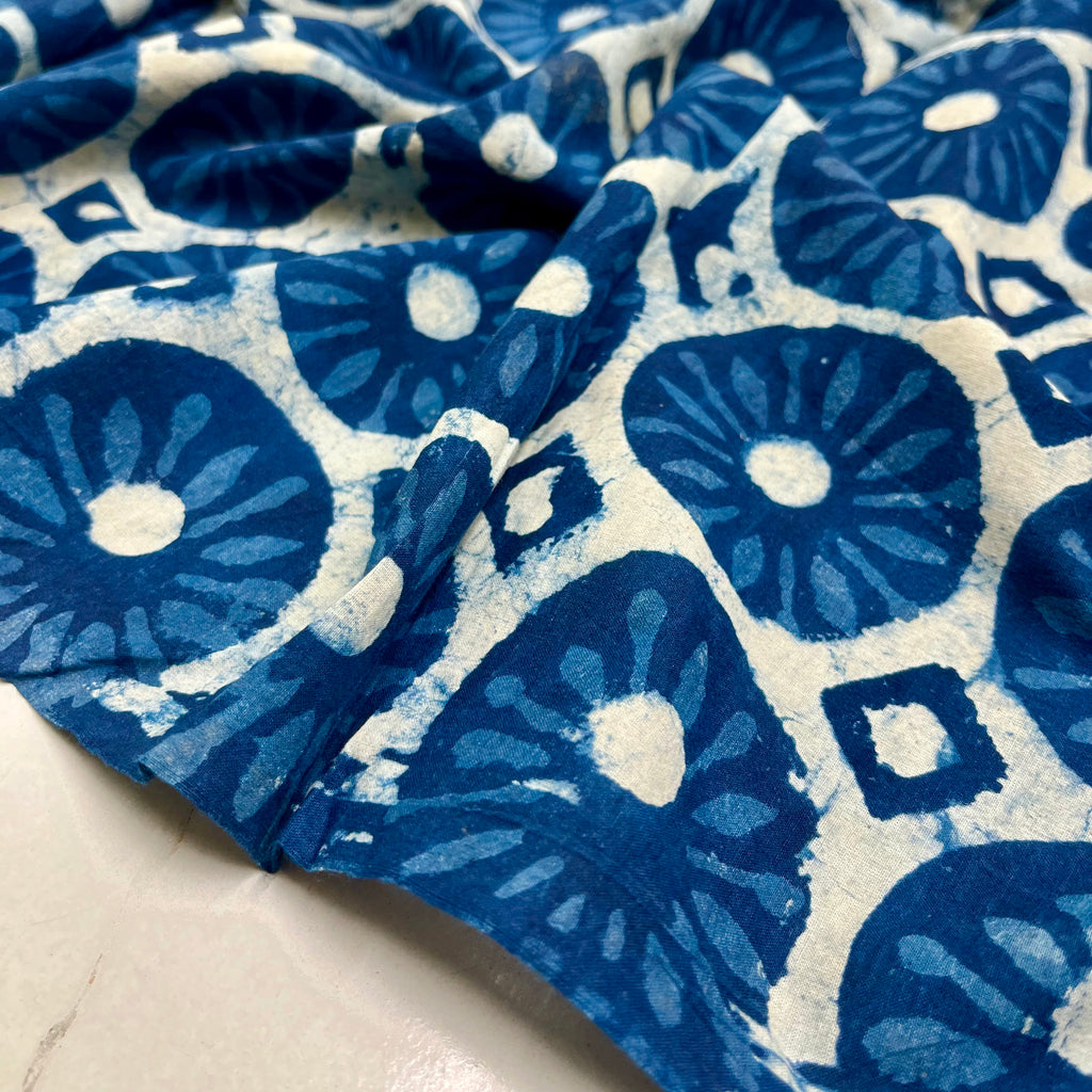 Pure Cotton Indigo Block Print