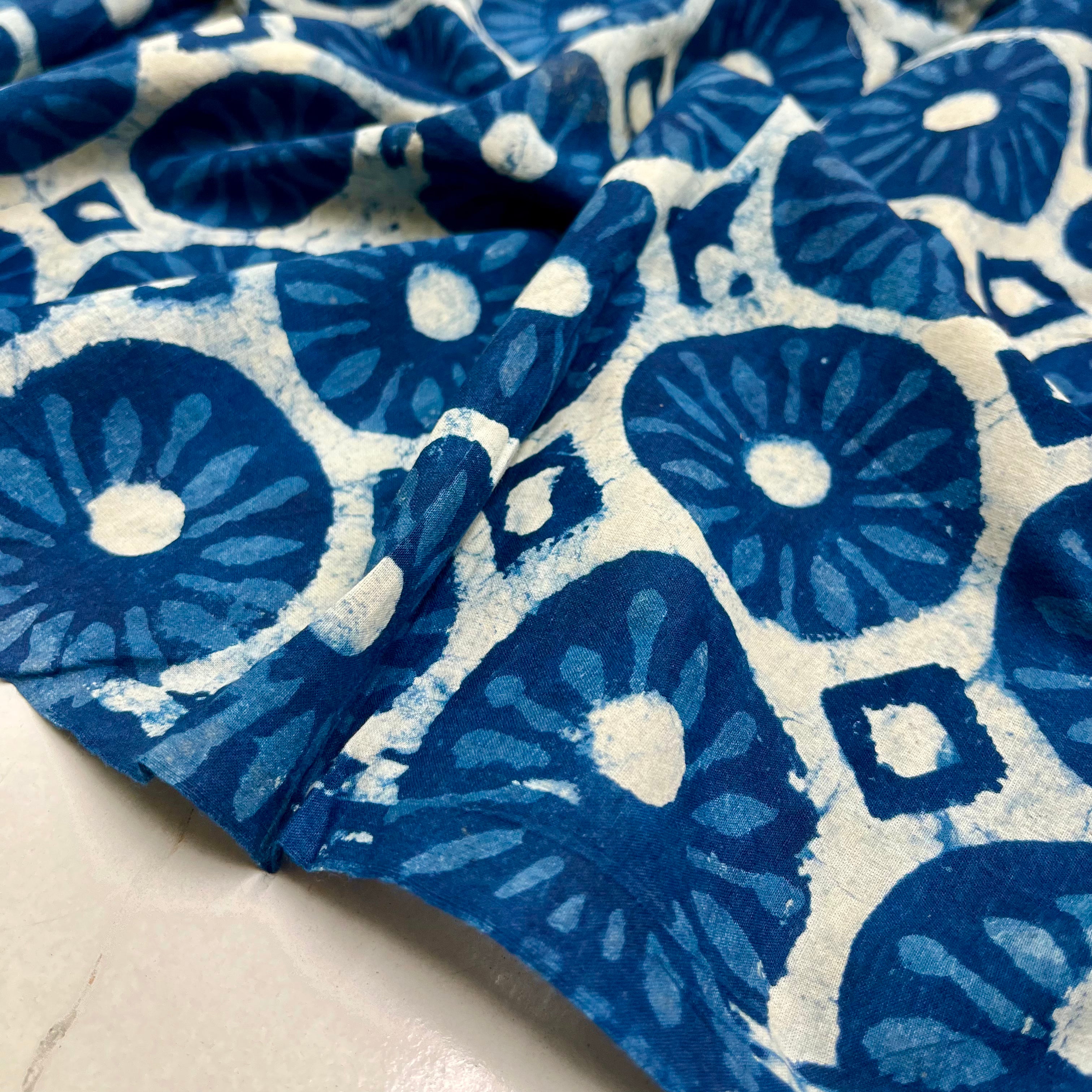 Pure Cotton Indigo Block Print