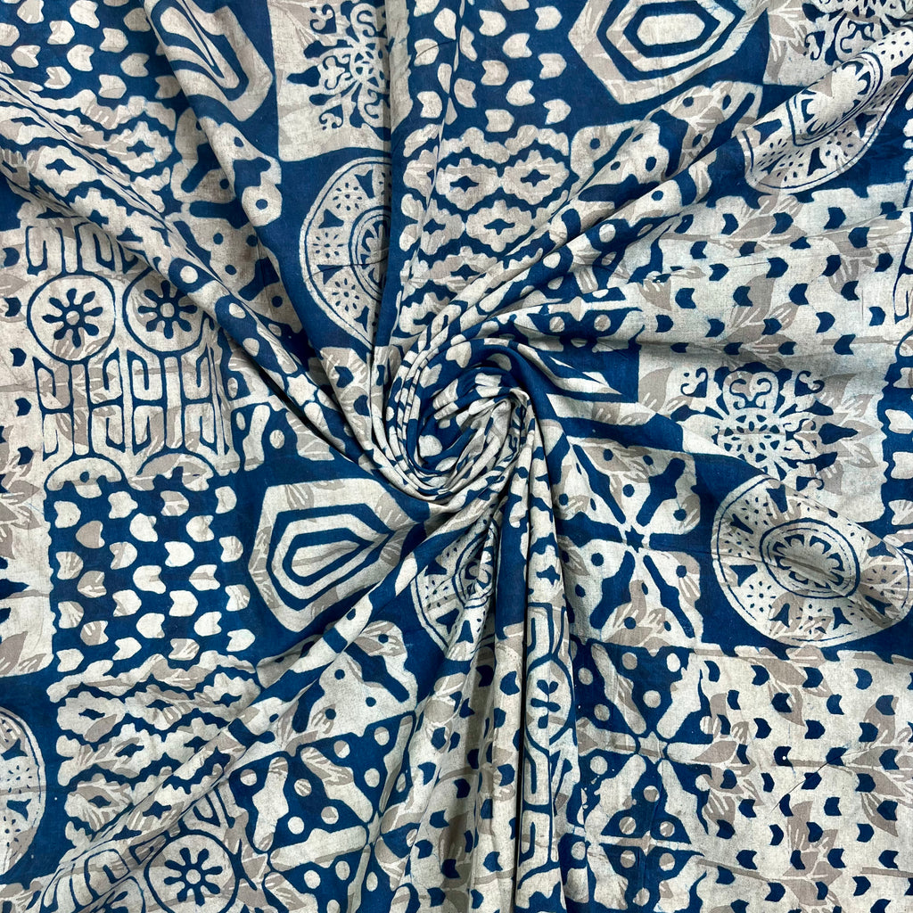 Pure Cotton Indigo Block Print