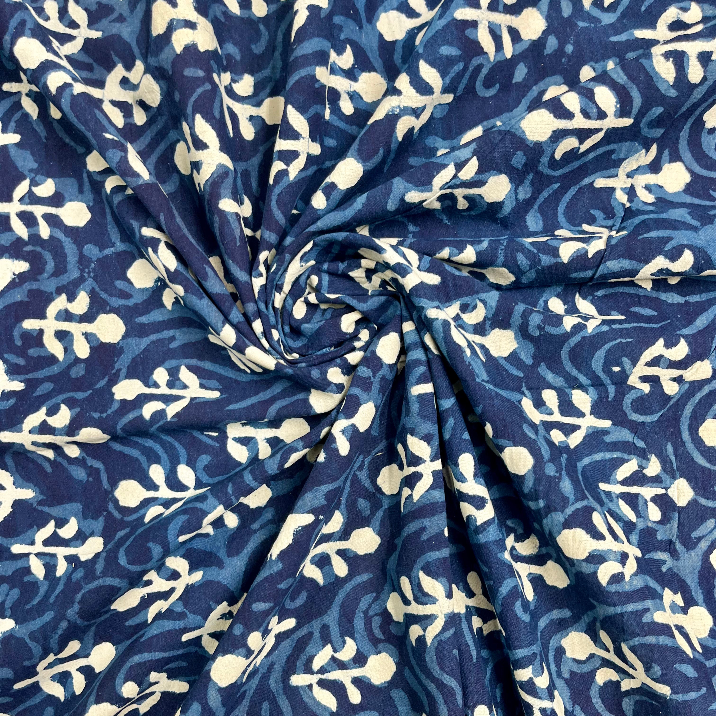 Pure Cotton Indigo Block Print