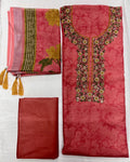Unstitched 3 Piece – Cotton Linen Suit with Chikankari Embroidery
