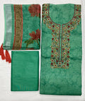 Unstitched 3 Piece – Cotton Linen Suit with Chikankari Embroidery