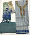 Unstitched 3 Piece – Shimmer Linen Suit with Hand Lucknowi Work