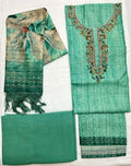 Unstitched 3 Piece – Shimmer Linen Suit with Hand Lucknowi Work