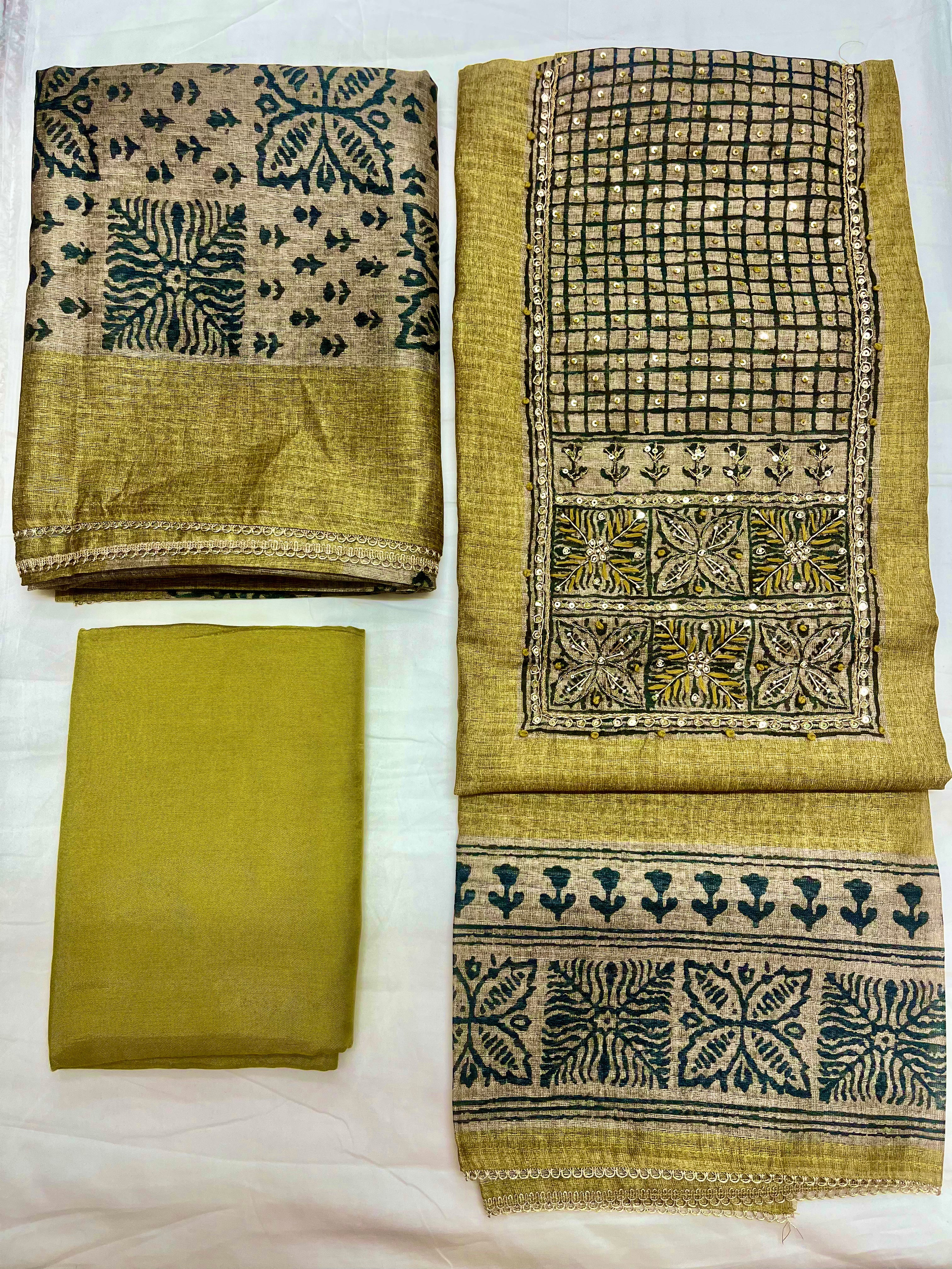 Unstitched 3 Piece – Shimmer Linen With Zardosi Work Suit