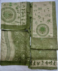 Unstitched 3 Piece – Cotton Linen Lucknowi Handwork Suit