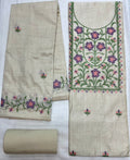 Unstitched 3 Piece – Cotton Munga Slub Silk Suit