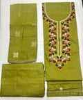 Unstitched 3 Piece – Pure Cotton Sateen with Phulkari Work Suit