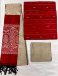 Unstitched 3 Piece – Cotton Raw Silk with Resham Weaving Suit