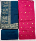 Unstitched 3 Piece – Cotton Raw Silk with Banarasi Weaving Suit