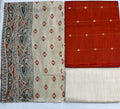 Unstitched 3 Piece – Cotton Raw Silk with Banarasi Weaving Suit