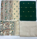 Unstitched 3 Piece – Cotton Raw Silk with Banarasi Weaving Suit