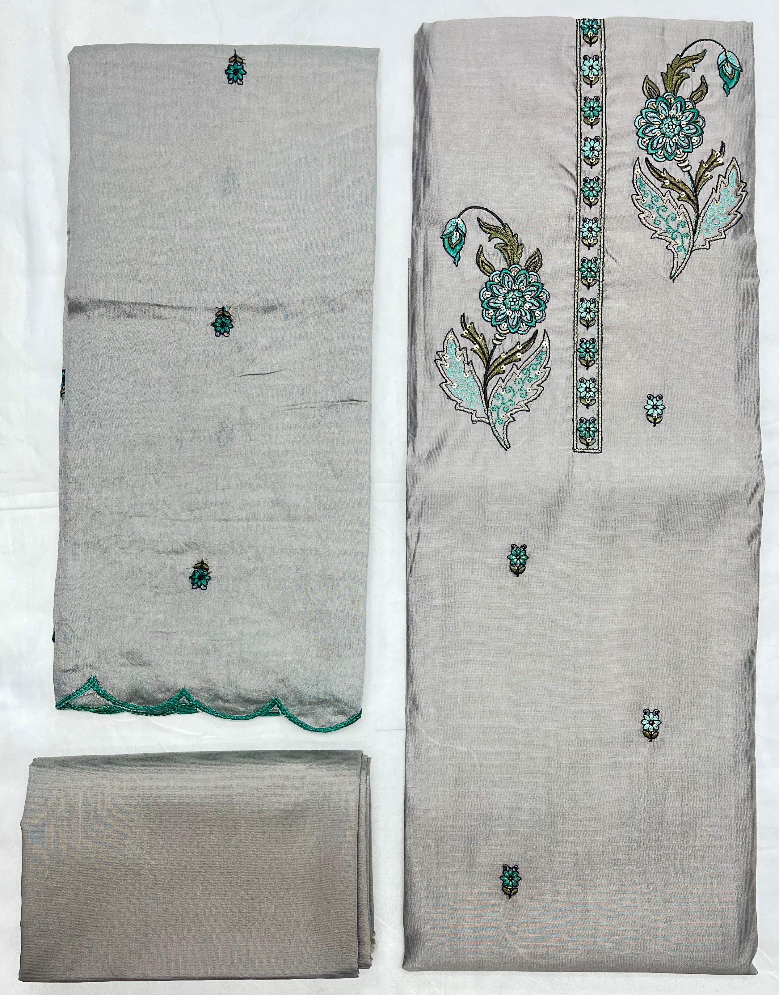 Unstitched 3 Piece – Muslin Silk with Multicolor Thread Embroidery Suit