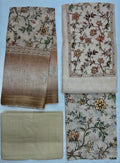 Unstitched 3 Piece – Pure Cotton Linen Printed with Katha Work Suit
