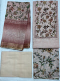 Unstitched 3 Piece – Pure Cotton Linen Printed with Katha Work Suit