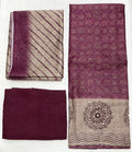 Unstitched 3 Piece – Shimmer Linen with Sequins, Mirror Work & Leheriya Dupatta