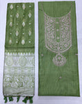Unstitched 3 Piece – Pure Chanderi Silk with Gota Patti Work Suit
