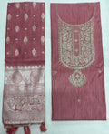 Unstitched 3 Piece – Pure Chanderi Silk with Gota Patti Work Suit