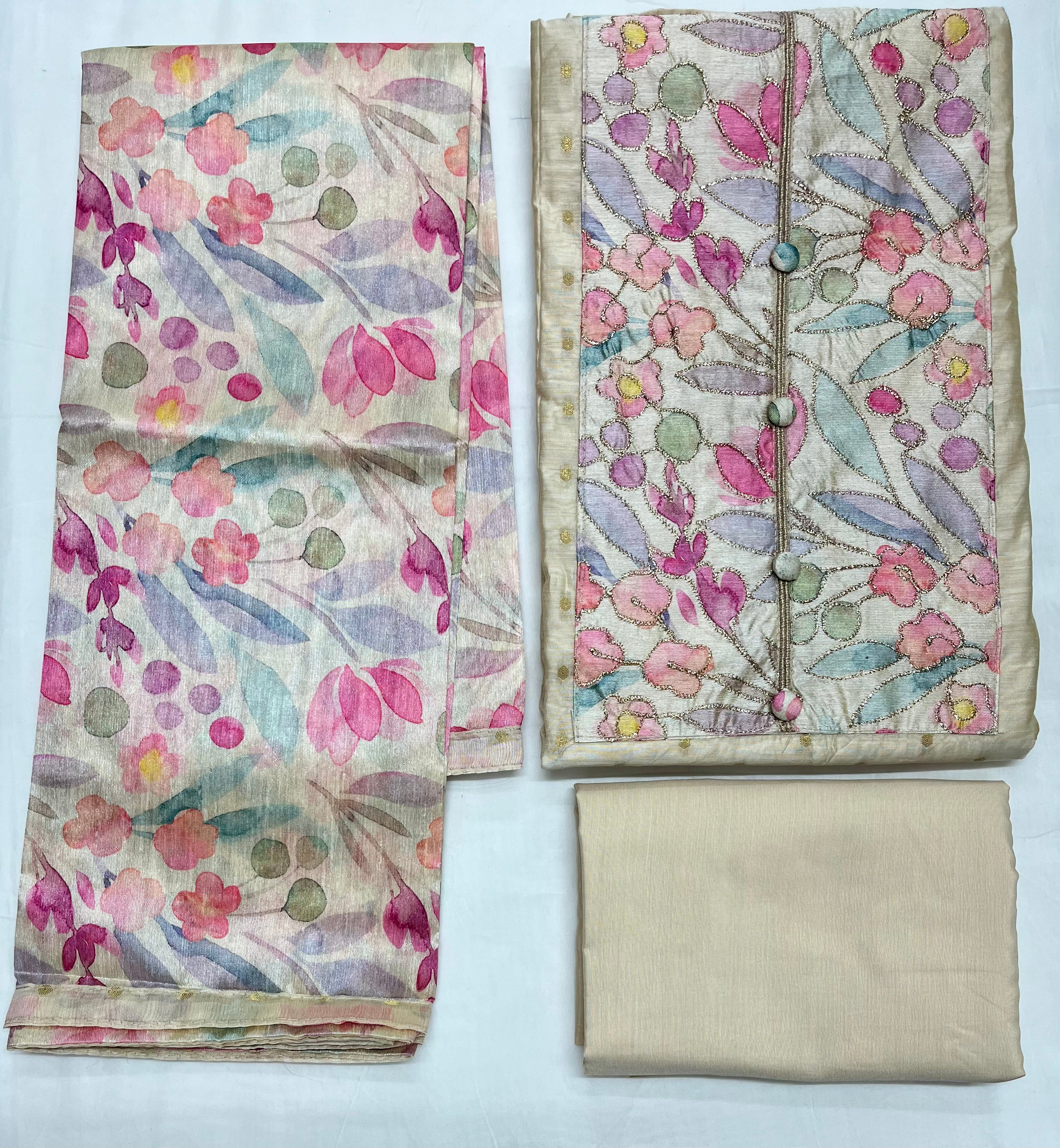 Unstitched 3 Piece – Tussar Munga Silk Banarasi Weaving Suit