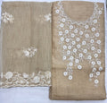 Unstitched 3 Piece - Kota Silk Machine Lucnkowi Work Embroidery Suit