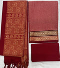 Unstitched 3 Piece – South Cotton with Banarasi Weaving Suit