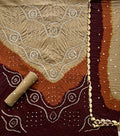 Unstitched 3 Piece Pure Cotton 3D Bandhej Suit
