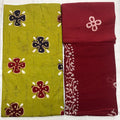 Unstitched 3 Piece Pure Cotton Handblock Batik Suit