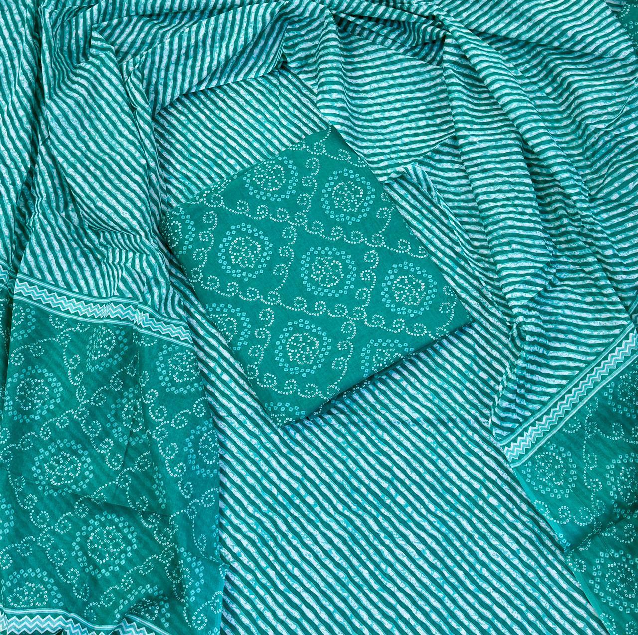 Unstitched 3 Piece - Pure Cotton Handblock Print Suit