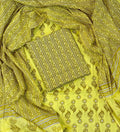 Unstitched 3 Piece - Pure Cotton Handblock Print Suit