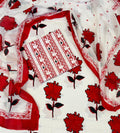 Unstitched 3 Piece - Pure Cotton Handblock Print Suit
