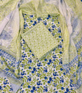 Unstitched 3 Piece - Pure Cotton Handblock Print Suit