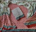 Unstitched 3 Piece - Pure Cotton Handblock Print Suit