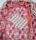 Unstitched 3 Piece - Pure Cotton Handblock Print Suit