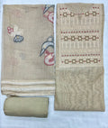 Unstitched 3 Piece - Pure Jaamdani Cotton With Lucknowi Handwork Suit