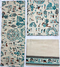 Unstitched 3 Piece - Cotton Dupion Warli Print Suit