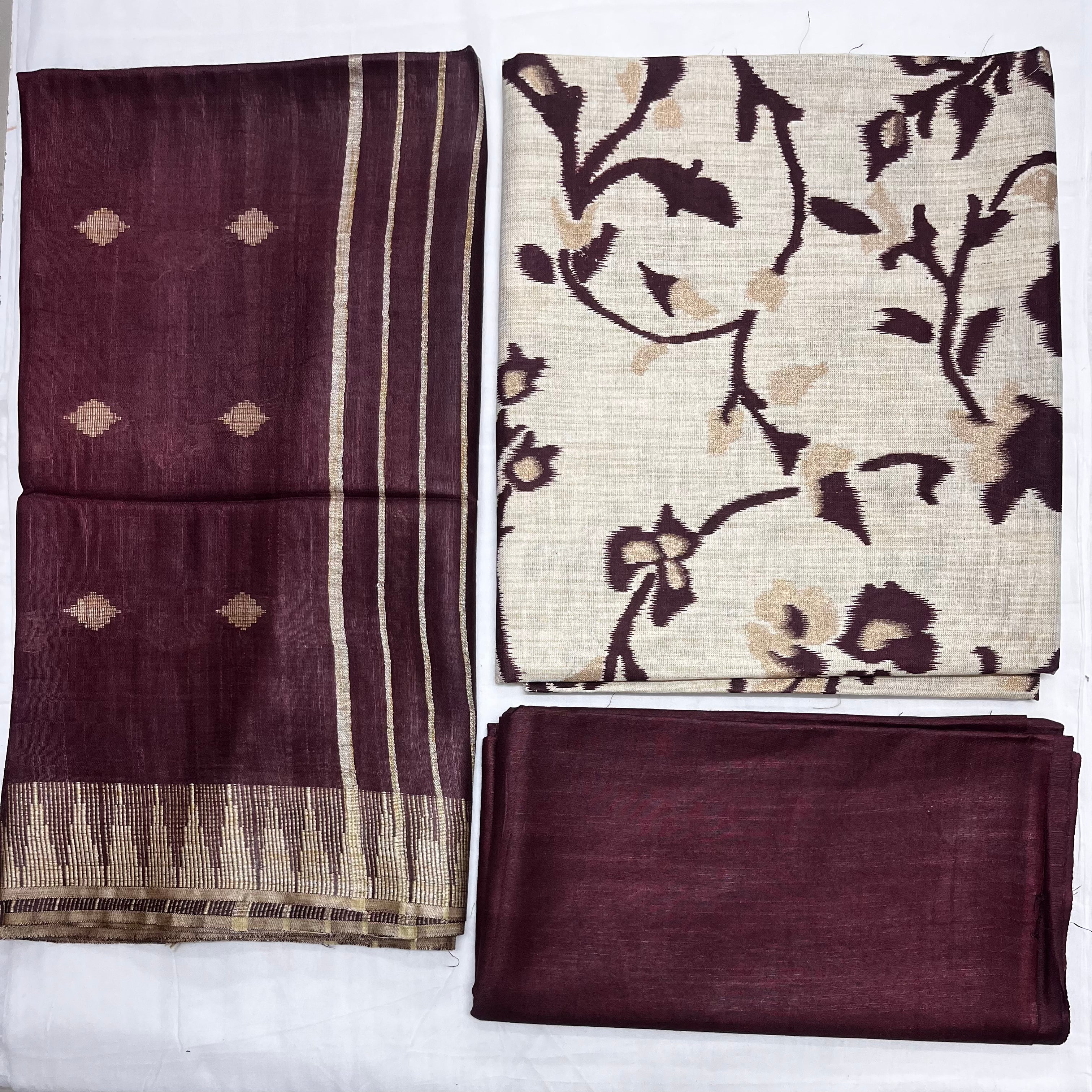 Unstitched 3 Piece - Kataan Slub Cotton Dupion Silk Suit