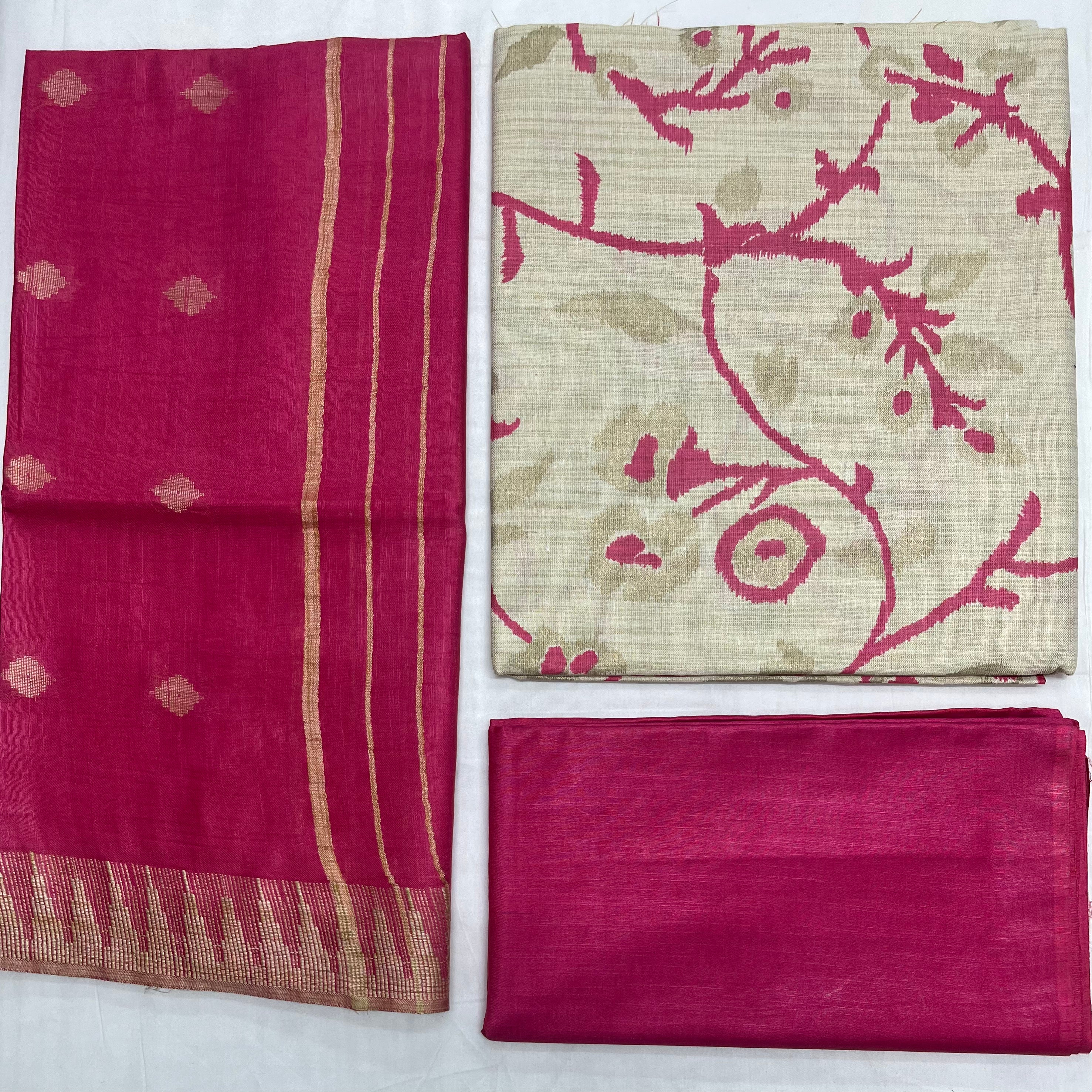 Unstitched 3 Piece - Kataan Slub Cotton Dupion Silk Suit