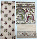 Unstitched 3 Piece - Cotton Dupion Madhubani Print Suit