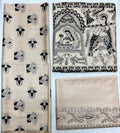 Unstitched 3 Piece - Cotton Dupion Madhubani Print Suit