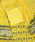 Unstitched 3 Piece - Pure Cotton Handblock Print Suit